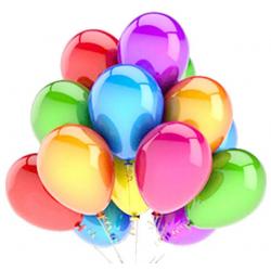 Šventiniai balionai, 50 vnt., 25-30 cm., įvairių spalvų